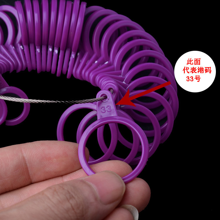 Hong Kong ring size 1 to 33 ring measuring rubber ring 1 set of inner diameter size measuring ring