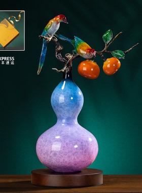 紫气东来高端黄铜招财葫芦摆件