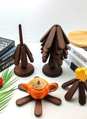 高颜值一棵树北美黑胡桃实木餐具防烫隔热垫餐桌家居装饰摆件礼品