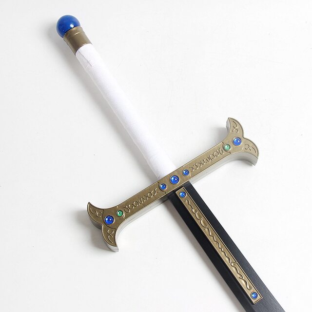 One Piece Hawkeye Black Knife Mihawk's same black knife Night Qibukai Hawkeye's Knife cos anime wooden leather sheath