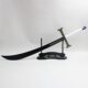 One Piece Hawkeye Black Knife Mihawk's same black knife Night Qibukai Hawkeye's Knife cos anime wooden leather sheath