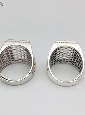 纯银复古活口戒指空托