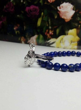 925银镀白金欧式树叶活口戒指托