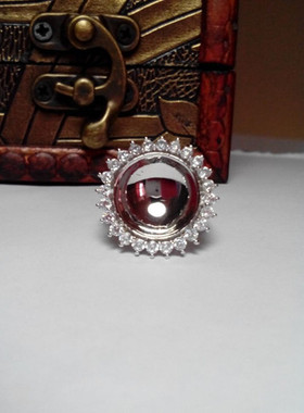 纯银水钻活口戴妃款戒托