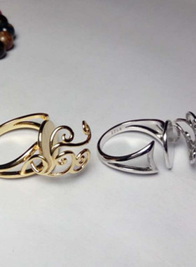 s925银镀白金黄金丝随形活口女款