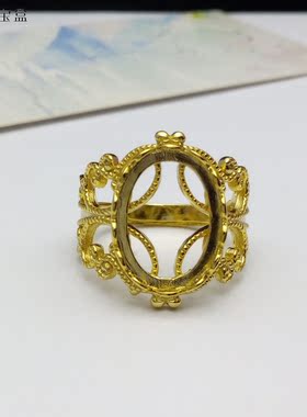 纯银宫廷女款活口戒指s925黄金