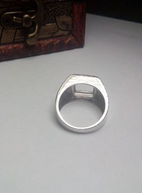 纯银镀白金镶嵌戒指托