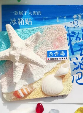 青岛大连威海海星贝壳可旋转夜光海浪冰箱贴旅游纪念