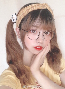 原创绿色格子日系百搭发带包邮