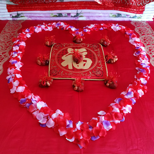 结婚坐福垫新娘用中式加厚喜被福垫坐垫婚礼用红色敬茶跪拜喜福垫 - 图2