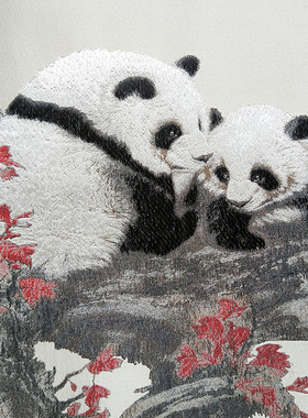 老秀馆蜀锦中华国宝熊猫款画风
