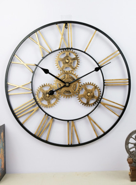 美式罗马轻奢铁艺镂空clock钟表
