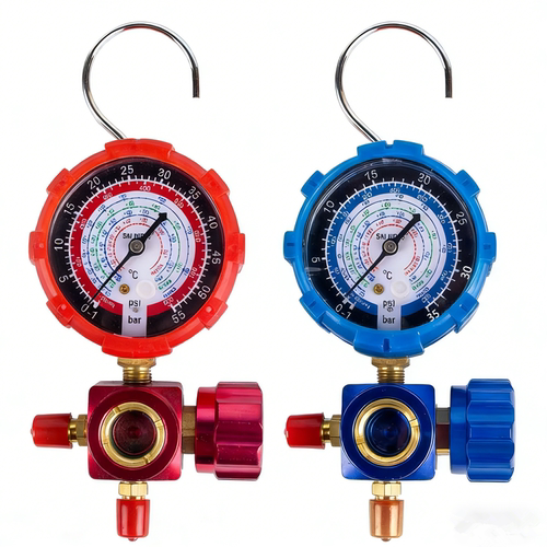 加氟表雪种冷媒R22/R410/R32空调变频定频冰箱加氟压力表工具套装 - 图0
