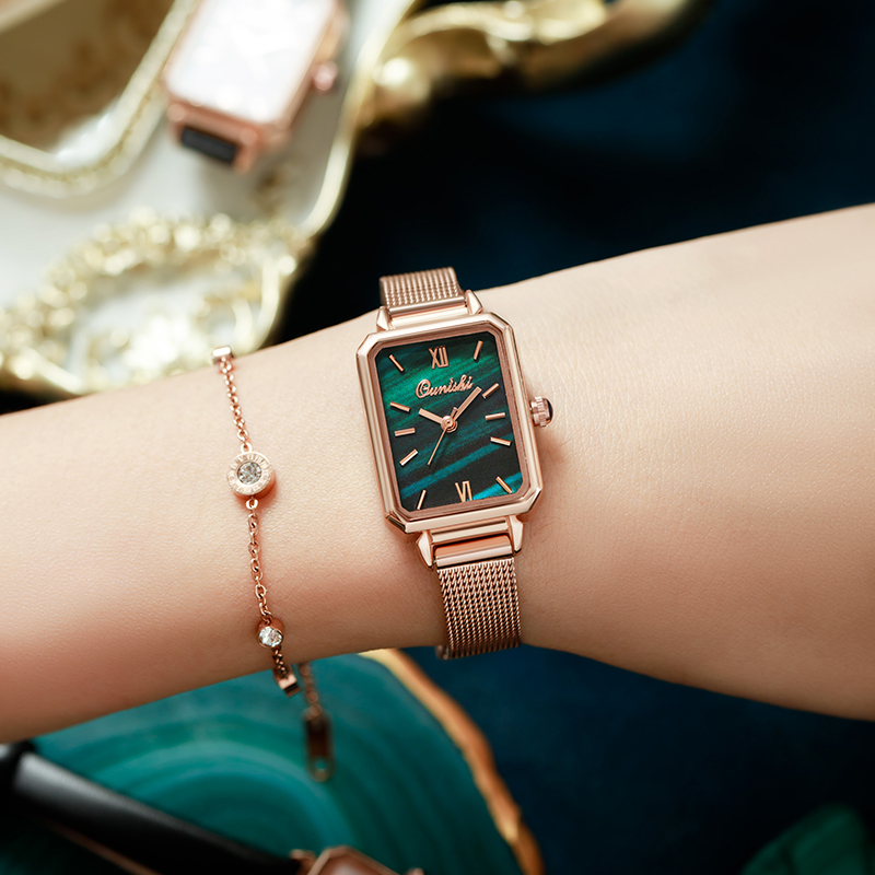 网红小绿表2021新款正品夏季小手表 欧妮诗国产腕表
