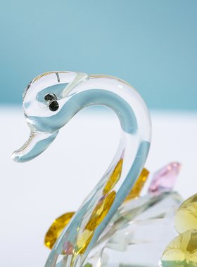 水晶天鹅小摆件手机柜台装饰品摆件眼镜珠宝桌面柜台装饰品小礼品