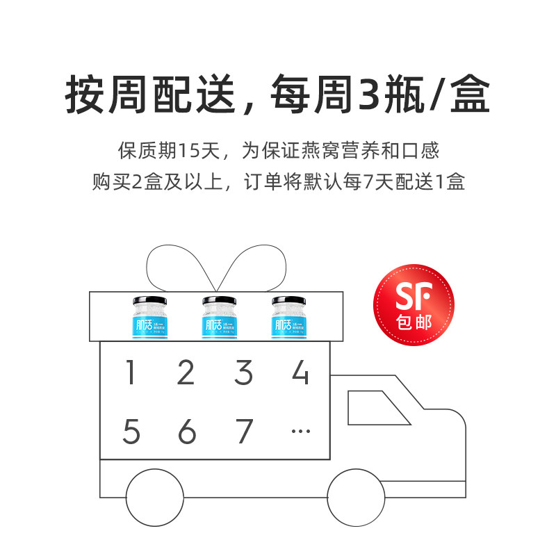肌活3系鲜炖75g*3瓶不加糖燕窝 肌活即食燕窝