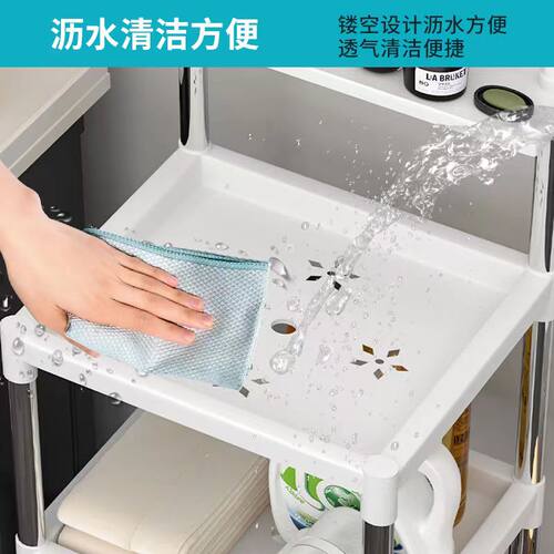 洗脸盆架子落地洗手间毛巾架加粗加厚支撑架多层带镜子浴室面盆架 - 图2