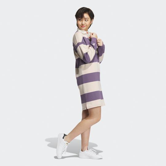 Женское спортивное платье Adidas Clover DRESS с длинными рукавами и лацканами IN1061