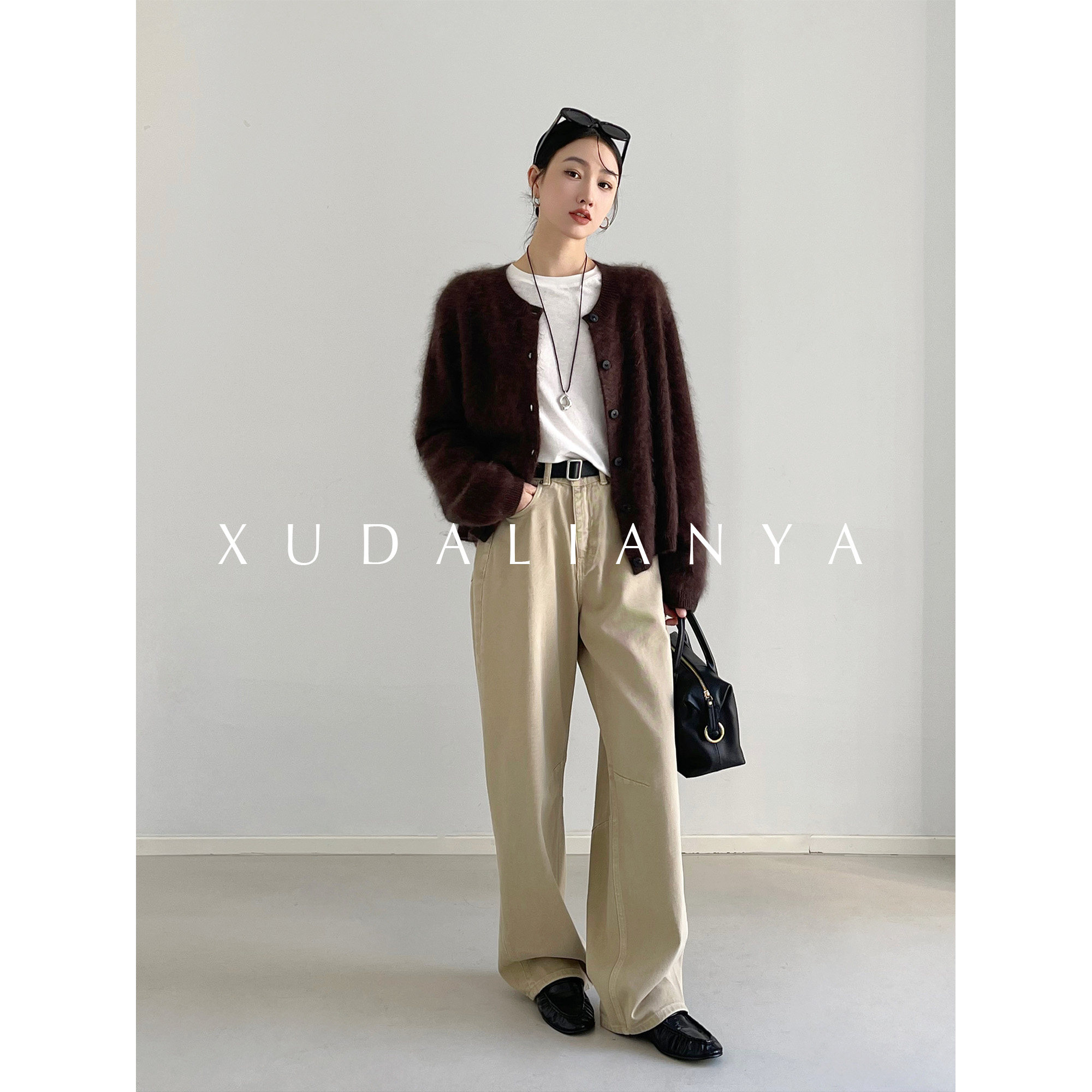 徐大脸吖定制 100澳洲羊毛氛围感拉毛韩系秋季针织开衫毛衣外套女,淘宝优惠券,粉丝福利购,淘宝优惠卷