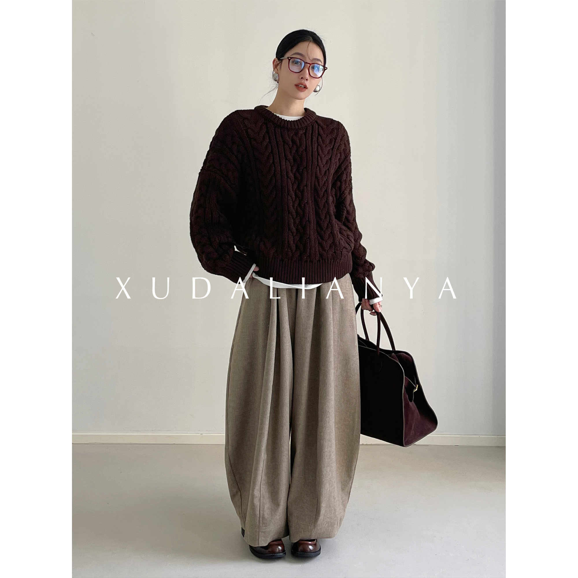 徐大脸吖定制 慵懒氛围重工粗棒针织衫秋冬韩系麻花费尔岛毛衣女,淘宝优惠券,粉丝福利购,淘宝优惠卷