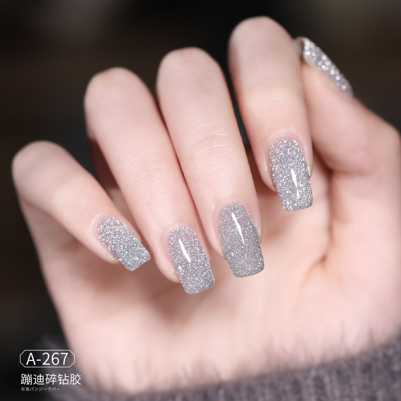 gaoy戈雅碎钻胶闪粉银色新款指甲油 gaoy戈雅化妆品指甲彩妆