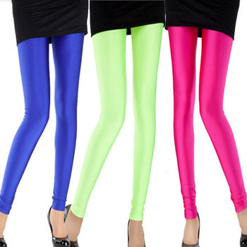 Sewn pants ice silk glossy pants for women milk tight bottoming yoga ultra-thin small feet fluorescent silky bodybuilding shiny trousers