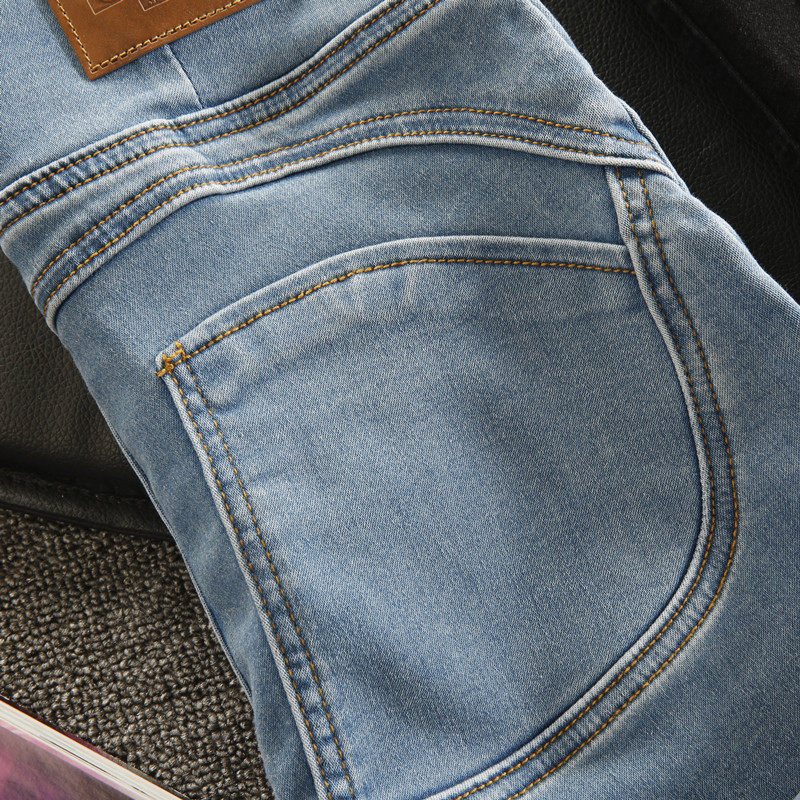 高腰小脚提臀性感浅蓝色新款牛仔裤 欧院女装牛仔裤