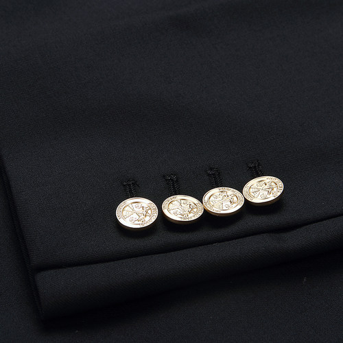 GIEVES CHARLES意大利进口面料双排金扣布雷泽西装男休闲羊毛西服 - 图1