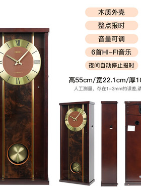 SEIKO日本精工时钟音乐报时装饰钟表挂墙家用2026新款轻奢高级感