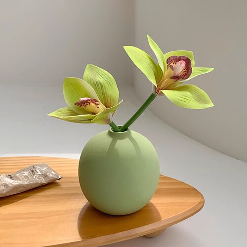 蕙兰仿真花假花摆设客厅餐桌洗手台卧室玄关电视柜装饰花艺摆件 - 图3