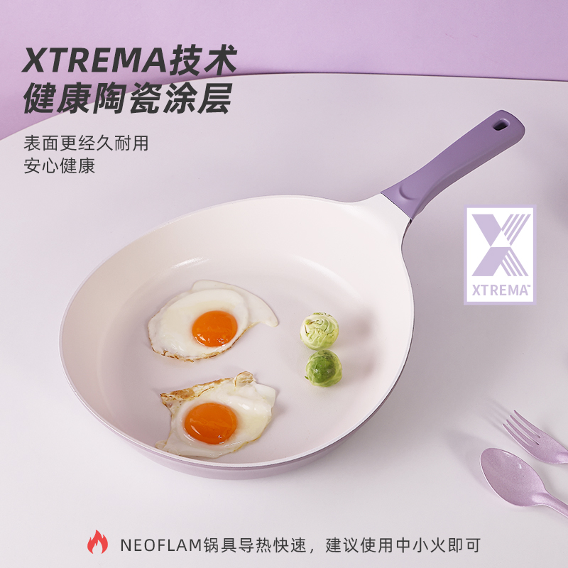 Neoflam韩国进口陶瓷不粘锅家用煎炒锅平底煎锅电磁炉燃气灶专用 - 图0