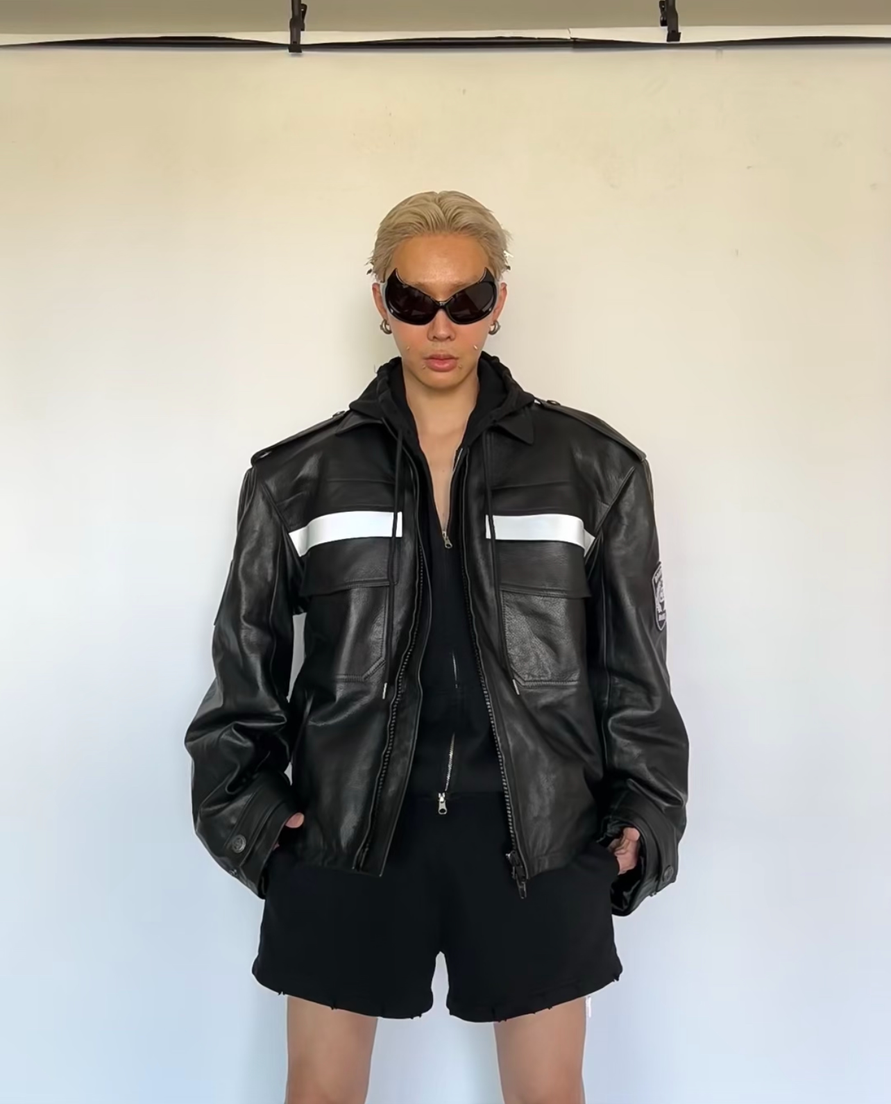 Balenciaga Oversized Leather Uniform Jacket