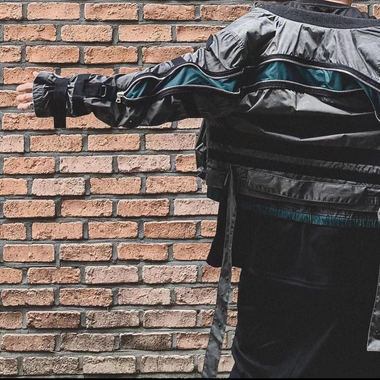 MRLEE independent style DVN14aw back zipper jacket trendy high-end men's double layer back zipper jacket