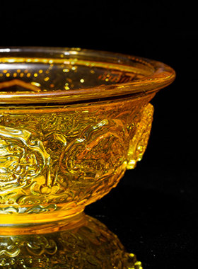 佛前供水杯佛堂琉璃供碗贡碗摆件