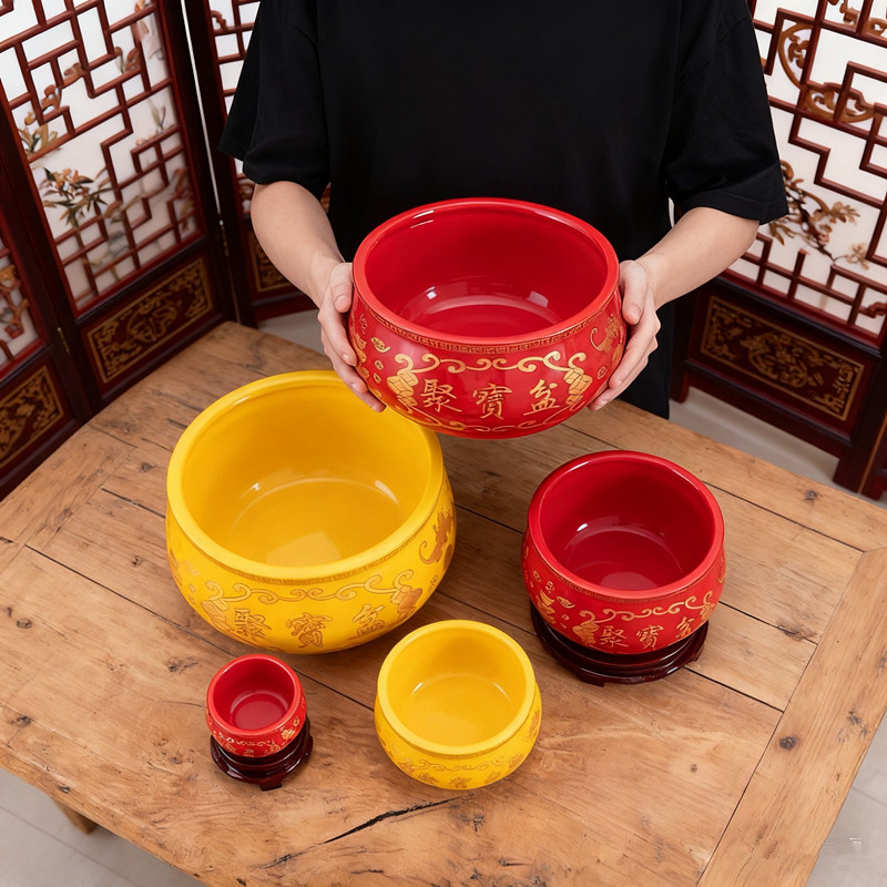 陶瓷聚宝盆摆件中式家用客厅招财聚财玄关乔迁开张工艺品开业摆件,淘宝优惠券,粉丝福利购,淘宝优惠卷