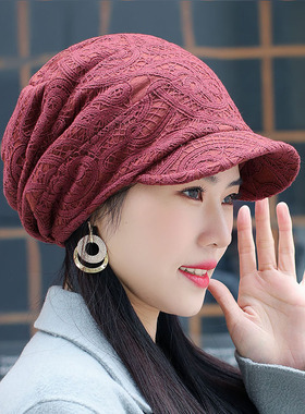 2026年冬季帽子女帽贝雷帽鸭舌帽时装加绒中老年保暖护耳帽韩版帽