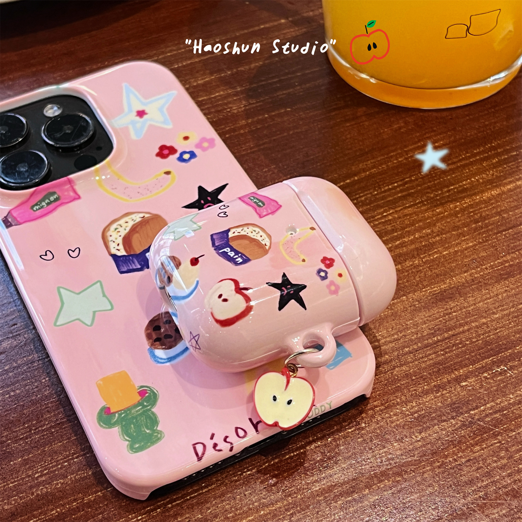星星甜品适用于Airpodspro菲林光面耳机壳AirPods4耳机套aipods2/AirPodspro2苹果airpods3小众创意保护套 - 图1
