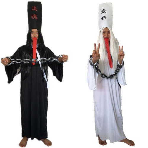 万圣节黑白无常服装 成人cos死神衣服清朝僵尸贞子恐怖鬼衣演出服 - 图2