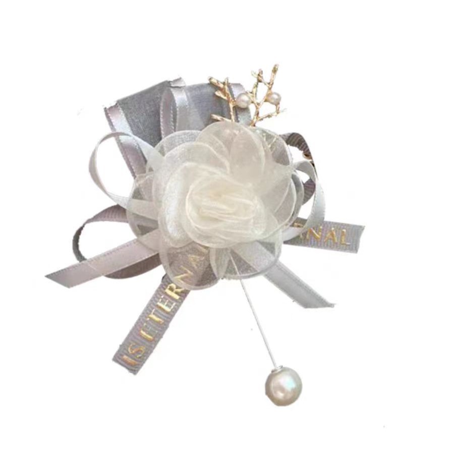 伴娘手腕花新娘姐妹团手花森系韩式婚礼结婚手环父母新郎伴郎胸花 - 图3