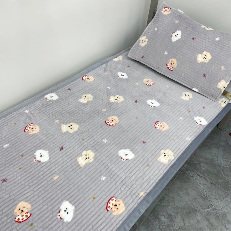 牛奶绒床盖 学生宿舍 单人 加厚保暖 学生用 冬季 沙发垫 飘窗垫 - 图0