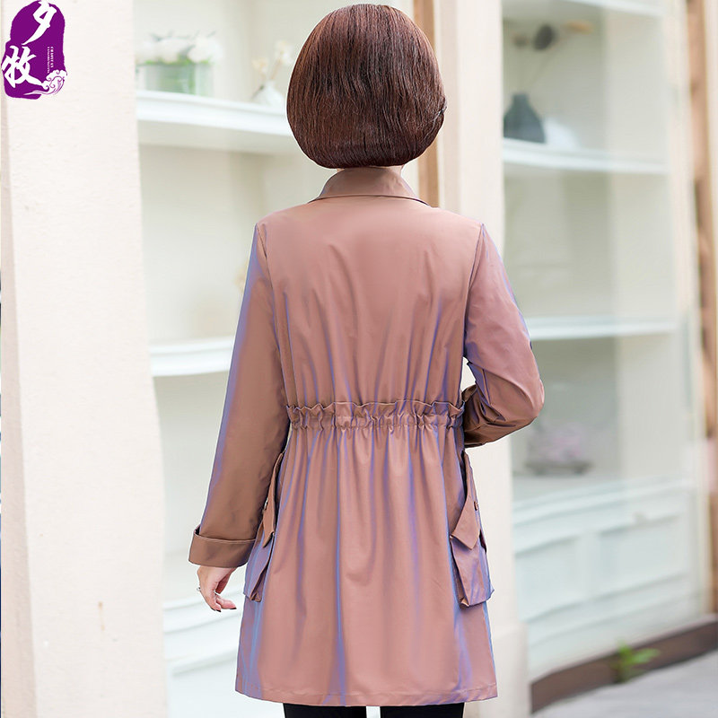 中老年女装2020春装新款薄风衣上衣 夕牧中老年女装