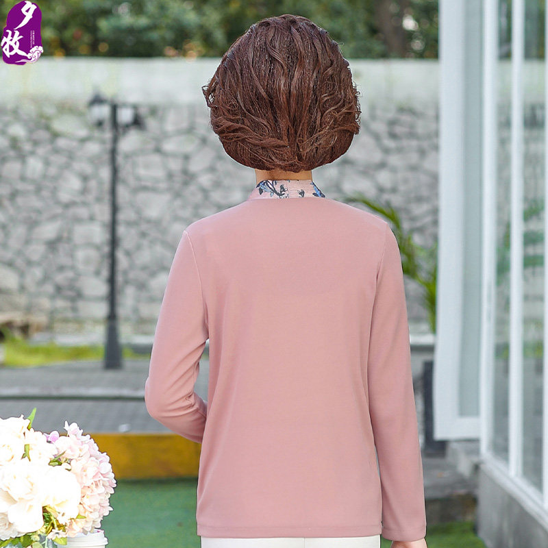 2020新款妈妈春装长袖上衣服妇女装 夕牧中老年女装