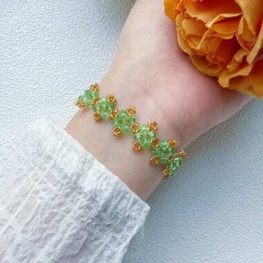 【浓绿芊夏】纯手工串珠手链宫廷风米珠公主手链成品女生礼物