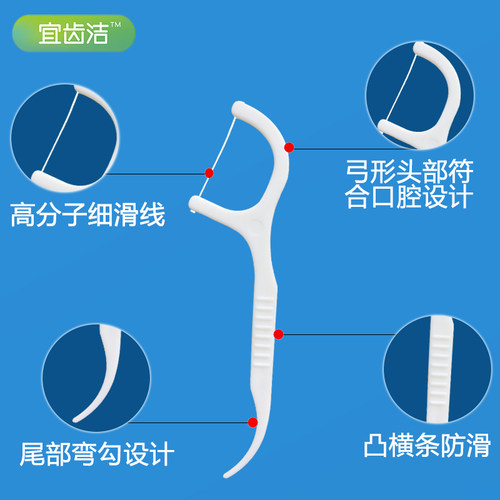 宜齿洁牙线超细剔牙弓形牙线棒家庭装牙签4袋600支包邮 - 图1