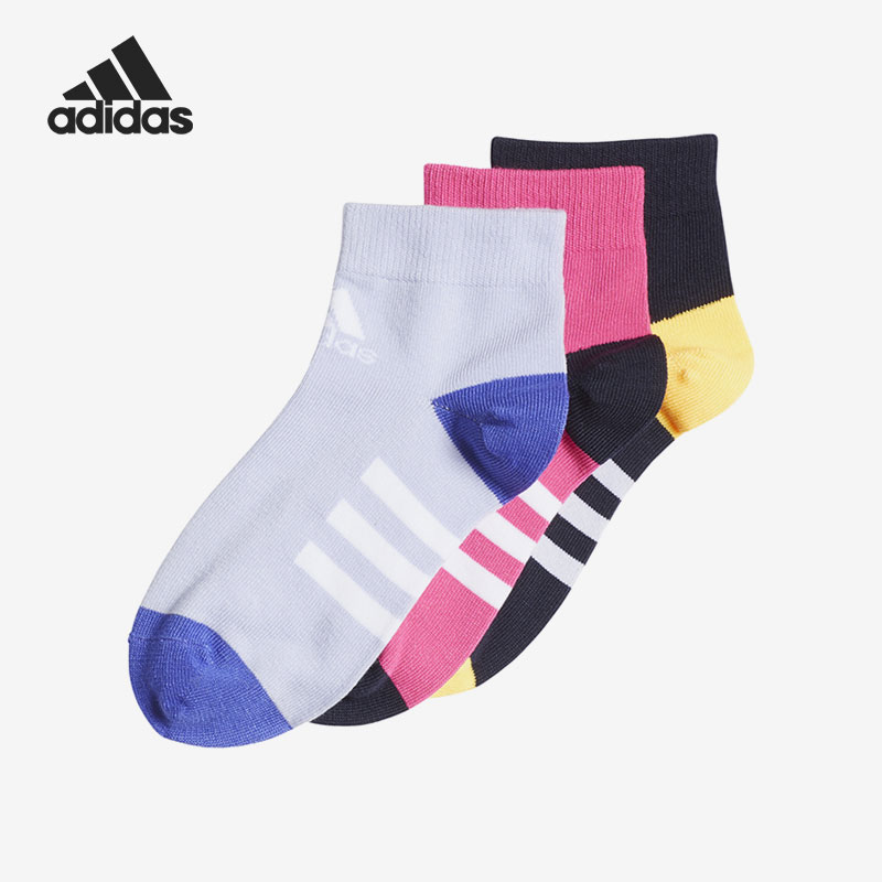 麦基森 Adidas 儿童透气休闲运动袜子三双装GV6535 GV6534 FM2336 - 图1