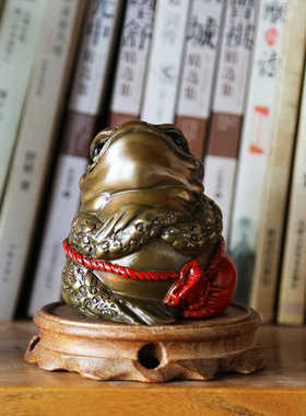 金蟾蜍腰缠万贯客厅玄关铜摆件