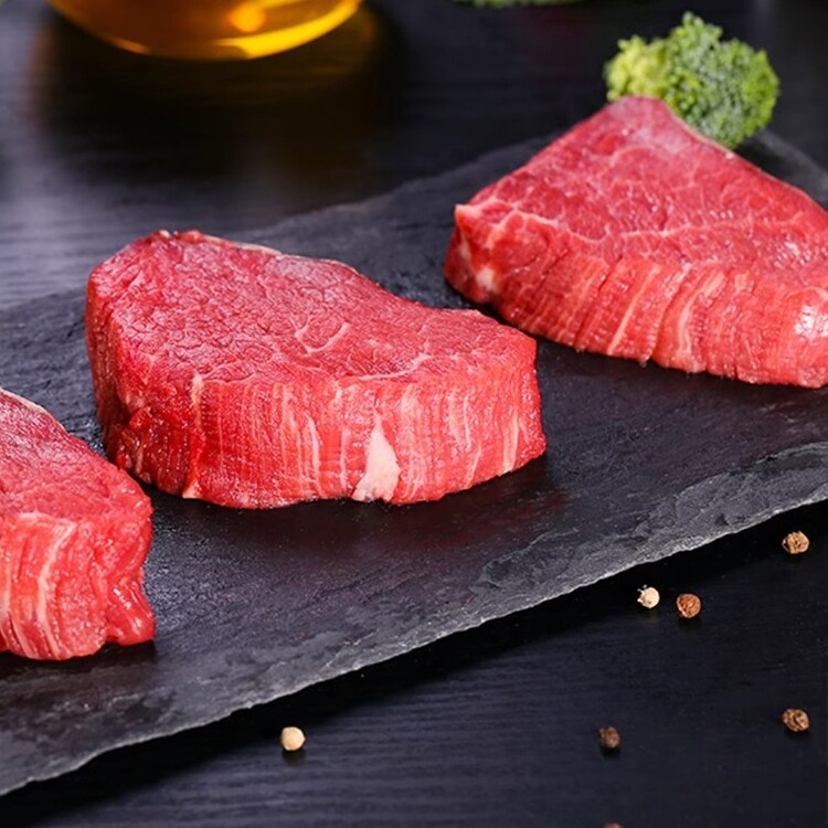 【冷鲜短保】天莱香牛谷饲安格斯菲力牛排有机原切宝宝辅食生牛肉