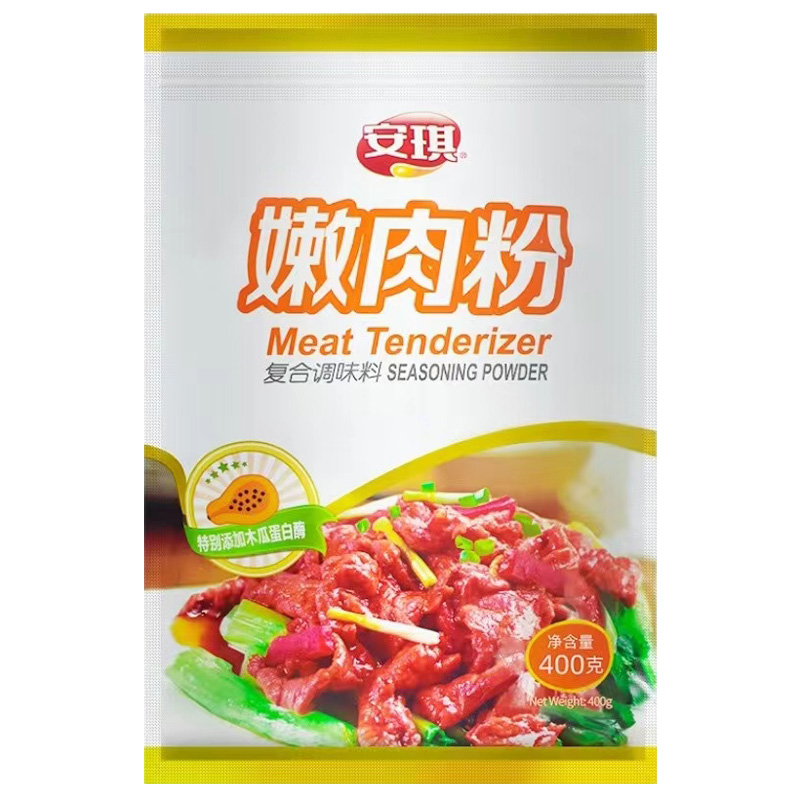 安琪嫩肉粉400g食用松肉粉特级腌制烧烤牛羊肉串家商用高弹素调料-图3