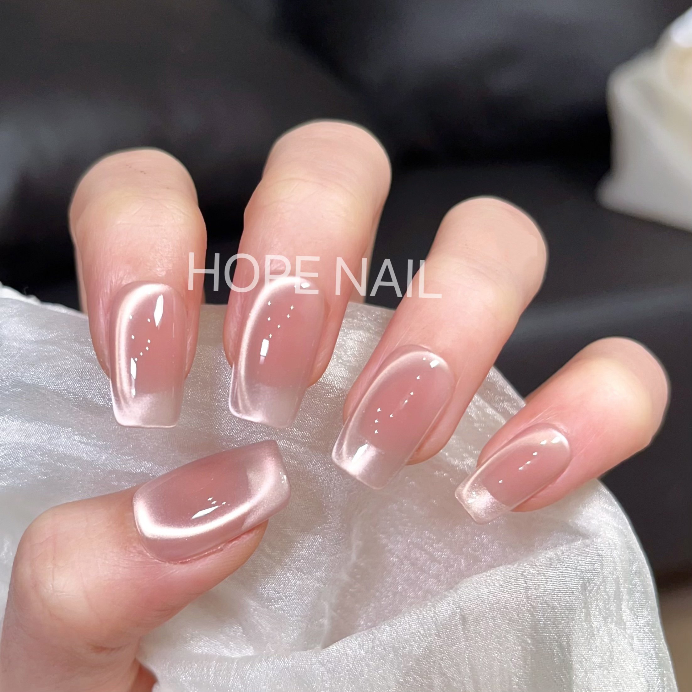 【桃桃乌龙】温柔裸色腮红法式猫眼手工穿戴甲高级感显白美甲贴片,淘宝优惠券,粉丝福利购,淘宝优惠卷