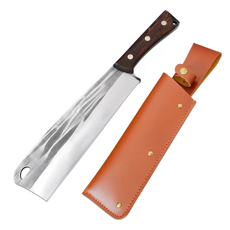 龙泉锻打砍骨刀屠夫专用砍柴刀户外劈柴刀家用厨房锋利剁骨斩骨刀 - 图3